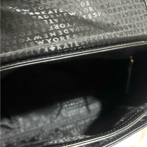 Kate Spade Black Satchel with Gold Accent shoulder handbag - Picture 6 of 7